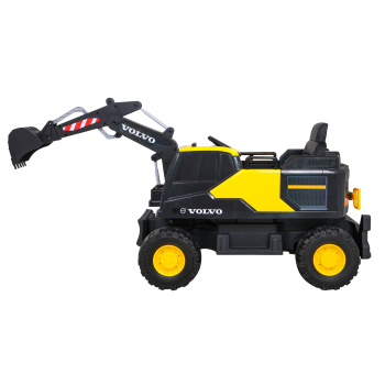 Koparka Volvo na akumulator Żółta + Ruchoma łyżka + 2 baseniki + 150 piłek + Pilot + Radio MP3 + LED